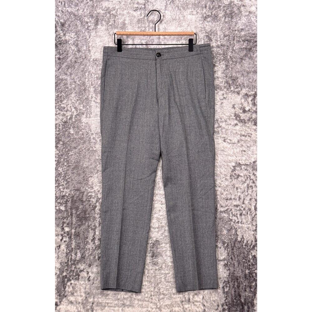 Z Ermenegildo Zegna Dress Pants 34 x 28 Mens Gray Wool Slim Fit Pleated Trouser